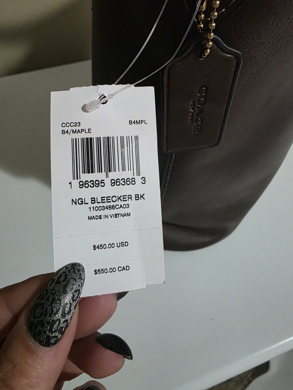 NWT Coach Bleecker Bucket Bag Natural Grain Leather Maple - Picture 3 of 8